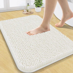 68cea8e676cf484ff04c830514223626409efe84ced3cd524c83c.jpg Arotive Bathroom Rugs 24x16, Extra Soft Absorbent Shaggy Chenille Bath Rugs, Machine Washable Rubber Backing Non-Slip Bath Mats for Bathroom Floor Tub and Shower, Home Decor Accessories, Ivory